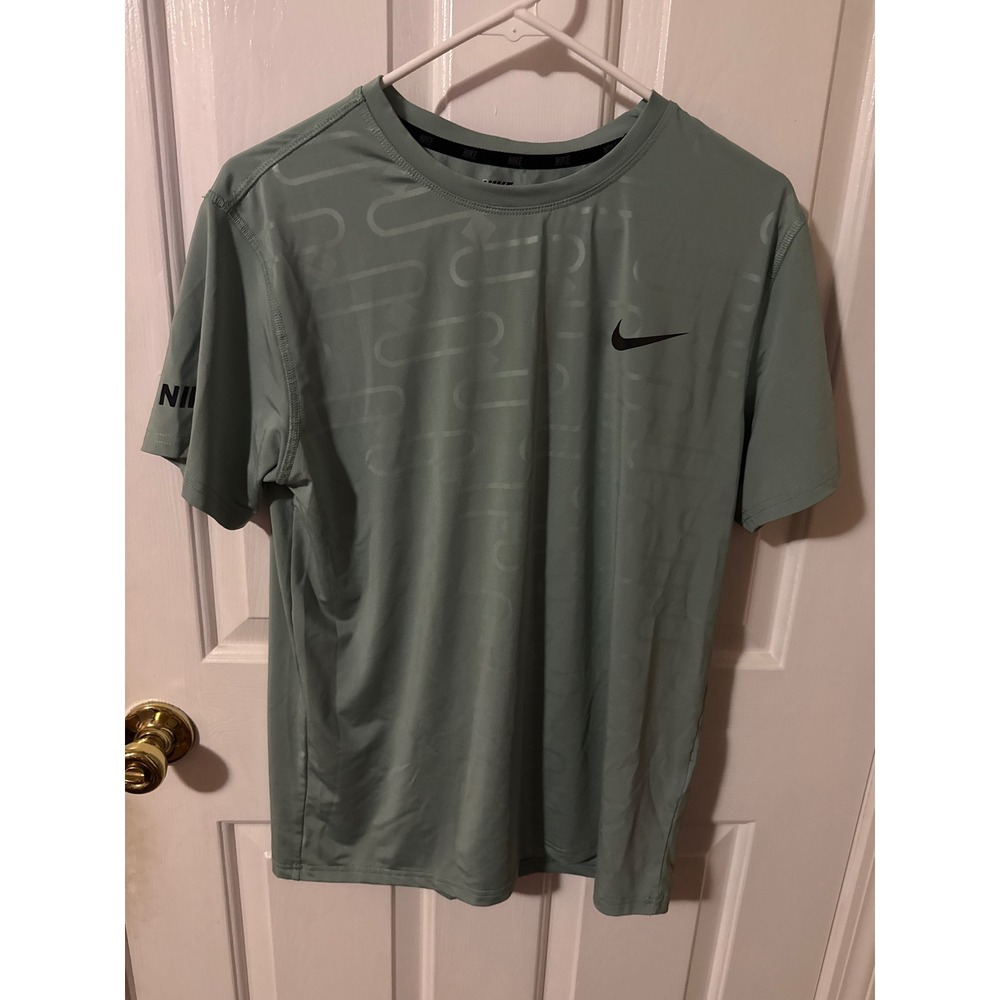 Nike Short Sleeve Performance Shirt - Sage Green with Black Swoosh